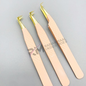 แหนบดึงขนตา RMI Precision Diamond Grip ปลายเคลือบทอง 24k สแตนเลสสตีลเคลือบสีนู้ด ขนาด 10 มม. ปลายเรียบ - Product Image 4