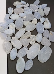 Lote de Cabujones de Ágata Druzy Azul Natural al por Mayor, Piedras Sueltas Brillantes con Corte Ovalado y Efecto de Color para Fabricación de Joyas - Product Image 3