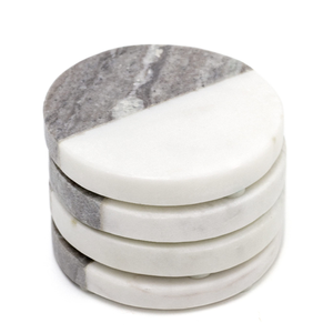 Sous-verres en marbre naturel faits à la main, écologiques, durables, lavables, finition naturelle, vaisselle pour promotions - Product Image 1