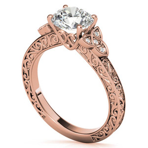Designer 10k/14k/18k Gold Scroll Design <b>Celtic</b> Knot Lab Grown Diamond Engagement Anniversary <b>Ring</b> IGI Certified Women's Wedding - Product Image 4