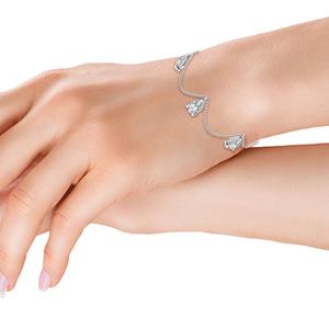 Bracelet éblouissant en or rose 9 carats avec diamants de laboratoire taille poire de 2,00 CTW - Product Image 3