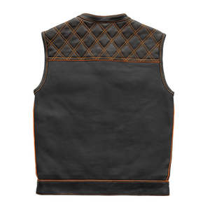 Gilet en cuir pour homme Finish Line Orange Checker - Product Image 2