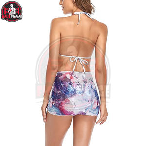 Bikini de tres piezas personalizado con logotipo propio, colorido, para niñas, spa, talla grande, conjunto de bikini multicolor para mujer - Product Image 2