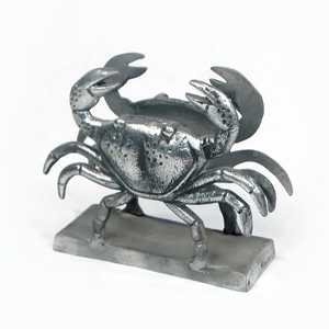 Antike Silberne Metall-Krabben-Buchstütze Nautische Küsten-Bücherregal-Dekoration Ozean-Inspirierte Skulptur Luxuriöser Maritimer Stil Buchhalter - Product Image 5