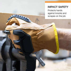 Hot Selling <b>Men's</b> Anti-Impact Driver <b>Gloves</b> Goatskin Leather TPR Wing Thumb Designed Safety <b>Gloves</b> Maximum Protection Adjustable - Product Image 2