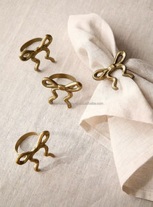 Leaf Shape Brass Napkin <b>Ring</b> Modern Design Durable Custom Width Table Decoration Accessory - Product Image 2