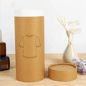 Tube en papier biodégradable de qualité supérieure pour t-shirts, emballage en tube de carton, boîte cylindrique, tube en papier kraft rond pour emballage textile - Product Image 1