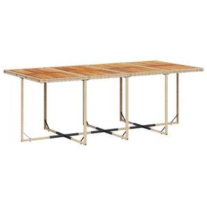 Ensemble de salle à manger de jardin beige 8 places, mobilier d'extérieur contemporain, structure en métal résistant aux intempéries, table en bois - Product Image 6