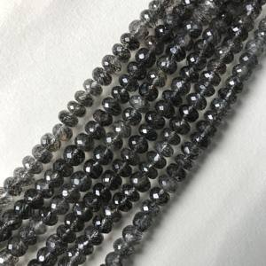 Cuentas facetadas de rutilo negro 100% naturales, certificadas por IGI, grado AAA, de 5mm-8mm, piedra de fuego negra, gemas vivaaz Jaipur - Product Image 4