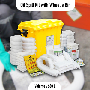 Kit de Réponse aux Déversements d'Huile avec Conteneur Mobile Robuste de 660L pour le Contrôle des Fuites d'Huile Industrielles en Cas d'Urgence - Product Image 2