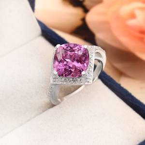 Anillo de Zafiro Rosa de Ceilán, Plata de Ley 925, Corte Cojín, Anillo de Declaración Hecho a Mano, Joyería de Compromiso, Regalo - Product Image 2