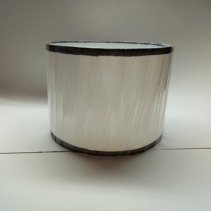 Abat-jour cylindrique en tissu blanc, design minimaliste, installation facile, accessoire de lampe avec supports harpes en coton lin blanc - Product Image 2