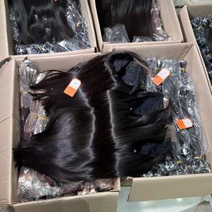 Precio al por mayor Bonestraight Raw 100% Vietnamita Remy Extensión del cabello Color natural Saludable Extremos gruesos Peluca de longitud completa - Product Image 2