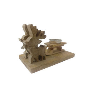 Star-Shaped <b>Tealight</b> <b>Holder</b> With Wooden Base Silver Metal <b>Tealight</b> For Christmas Home Decoration Indoor Use - Product Image 5