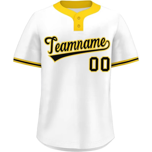 Trendy Classic Baseball Jersey 100% Polyester Mesh Short Sleeves Two Button Crew Neck Quick Dry Softball Baseball Jersey - Product Image 3