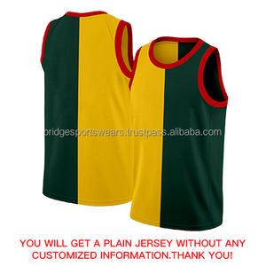 Camiseta de Baloncesto Personalizada Unisex Negra, Amarilla y Verde 100% Poliéster - Product Image 4