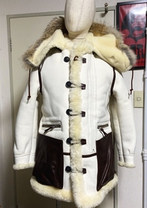 <b>Men</b> B7 Shearling Aviator Flight Jacket Heavy Warm Genuine Sheepskin Fur Hooded Winter Parka <b>Leather</b> <b>Coat</b> - Product Image 4