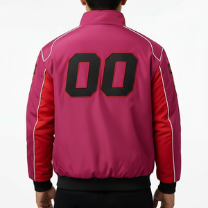 เสื้อแจ็คเก็ตแข่งรถปักโลโก้ตามสั่ง สไตล์สตรีทแวร์สำหรับผู้ชาย แจ็คเก็ตบอมเบอร์ปักลาย ผู้ผลิต OEM - Product Image 2