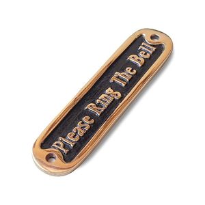 Please <b>Ring</b> The Bell Brass Door Sign Casted Gold Black Plaque <b>Plate</b> Home Entrance Guest Welcome Decorative Sign - Product Image 6