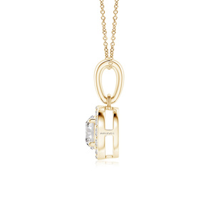 จี้เพชรทรงกลมแบบ Halo ที่ได้รับการรับรองจาก IGI สำหรับผู้หญิง ทอง 10K 14K 18K เงิน 925 935 เครื่องประดับชั้นดี - Product Image 3