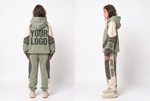 Conjunto Deportivo Personalizado, 20% Poliéster, 80% Algodón, Sudadera Holgada con Capucha y Pantalones Jogger, 2 Piezas, Ropa Urbana, Felpa Gruesa, Tendencia - Product Image 2