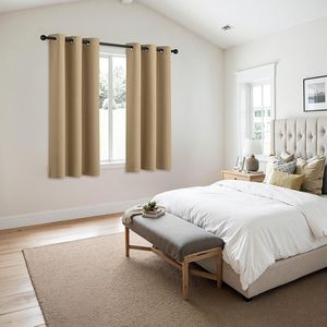 Tende Oscuranti Termoisolanti Taupe Marrone da 63 Pollici, 2 Pannelli per Camera da Letto e Soggiorno, Grigio Solido per Oscuramento Stanze - Product Image 4