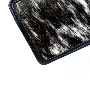 กระเป๋าสตางค์หนังวัวแท้แฟชั่นพรีเมียมสำหรับผู้ชาย กระเป๋าหนังขนสัตว์ ทำมือ กระเป๋าสตางค์แบบพับสองตอน หนังคุณภาพสูง - Product Image 6