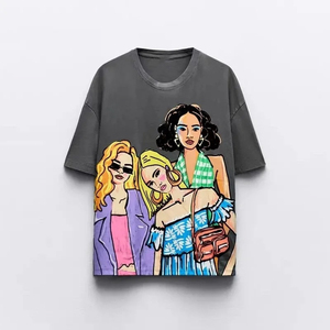Camiseta Casual de Algodón para Mujer, Manga Corta, Top de Verano, a la Moda, Diseño Personalizado, Proveedor Mayorista - Product Image 1