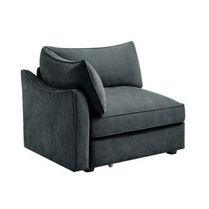 Divano LSF in Velluto Grigio per Soggiorno - Product Image 3