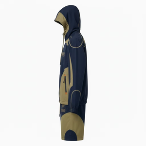 Chaqueta con cremallera y parches reflectantes con logotipo personalizado, conjunto de pantalones cortos deportivos de nailon, chándal unisex cortavientos para hombre, conjuntos de talla grande para hombre - Product Image 3