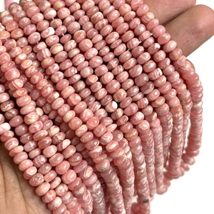 Natural Rhodochrosite Faceted Rondelle <b>Beads</b> 5-9MM Premium Rhodochrosite Gemstone <b>Bead</b> Strand 16 Inch Loose <b>Stone</b> <b>Beads</b> in Bulk - Product Image 2