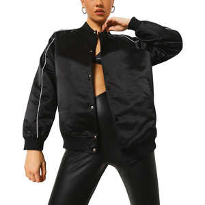 Satin Bomber <b>Jacket</b> Custom Logo | Varsity Coach Style | Streetwear Men <b>Women</b> | Factory Direct Wholesale Price - Product Image 2