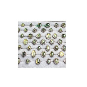 Bagues en cristal naturel Prehnite, anneaux pour femmes, bijoux pour femmes, vente en gros, taille américaine 5 — 11, - Product Image 1