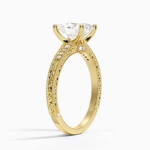 แหวนเพชรพรีเมียมพร้อมรายละเอียดแกะสลักในทองคำขาว 14K - Product Image 4