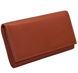 Women's Vintage Style Long Genuine Leather Multi-Function <b>Wallet</b> <b>RFID</b> <b>Blocking</b> Zipper Button Closure Custom Logo Print Polyester - Product Image 1