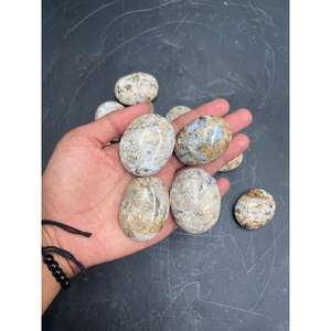 Piedra de Palma de Ágata de Leche Dendrítica Natural, 35×45×15 mm, Ágata Dendrítica Pulida, Piedra Curativa de Mano - Product Image 5