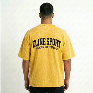 Camiseta Oversize de Algodón 100% Pesado con Lavado Ácido y Logotipo Personalizado en Relieve para Hombre, Estilo Urbano - Product Image 3