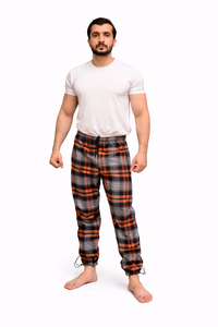 Pantalones de Franela a Cuadros Premium para Hombre, Pantalones de Dormir de Algodón Suave, Cintura Elástica con Cordón, Ropa de Dormir Personalizada OEM - Product Image 4
