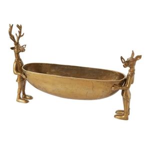 Meilleures ventes : Bols de service à fruits de luxe personnalisés en aluminium poli durable, avec support en forme de cerf finition or antique, pour événements - Product Image 4