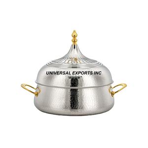 Double Wall Stainless Steel Hotpot High Quality Handmade Designer Casserole Classic Stylish Wholesale Metal <b>Food</b> <b>Warmer</b> - Product Image 1