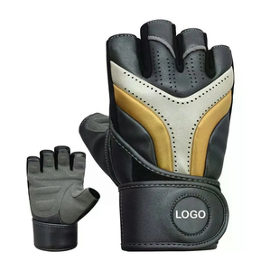 Gants de musculation en cuir antidérapants |   Mitaines de musculation à demi-doigts haute élasticité |   Entraînement de force professionnel - Product Image 5