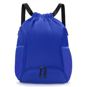 SHAGHAF SPORTS WEAR Custom Blue Microfiber <b>Drawstring</b> Backpack for Men Women | <b>Waterproof</b> Sports Gym <b>Bag</b> | Lightweight Travel - Product Image 1