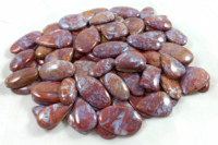 Radha Arts Lote de Cabujones de Ágata Musgo Roja Natural, Gemas Semipreciosas Sueltas con Reverso Plano Pulido a Mano, Mezcla de 4g-15g