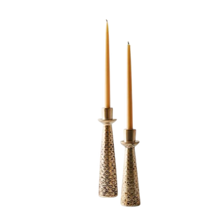 <b>Brass</b> <b>Candlestick</b> Holder Set With Floral Pattern Durable Metal Home Decoration Geometric Design Hotel Tabletop Decor - Product Image 1