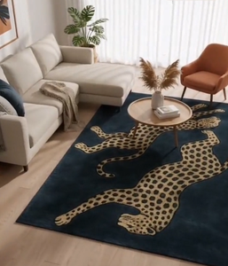 Tapis KNOT RUG en laine tuftée à la main, haute qualité, motif animal moderne, fait main, écologique, pour salon, chambre d'enfant, hôtels, bureau - Product Image 1