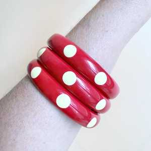 Bracelet jonc classique en résine acrylique avec motif rond brun naturel, bijou unisexe tendance, cadeau - Product Image 4