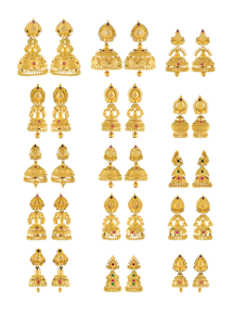Pendientes Jhumka de Oro Sólido de 22K para Mujer, Oro Amarillo 916 Auténtico, Joyería Nupcial India, Pendientes Colgantes Tradicionales con Filigrana - Product Image 4