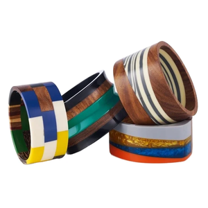 FAIZA CRAFT Viking <b>Dragon</b> Unisex Cuff Bangle Wood Cable Bracelet Striped Casting Party Trendy - Product Image 5