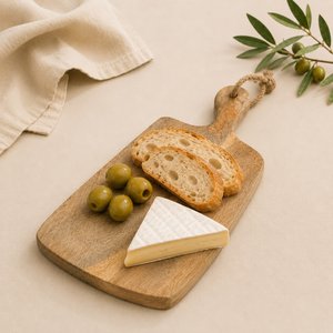 Tabla de Cortar de Madera de Mango Ecológica de Alta Calidad con Asa, Hecha a Mano, Tabla de Cocina Sostenible y Rústica para Servir - Product Image 5