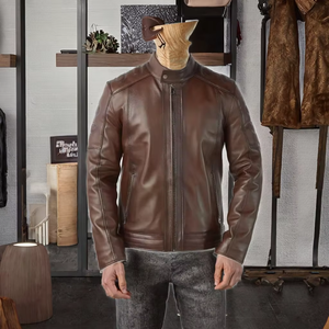 Wholesale Men's New Canvas Sheep Winter High-quality HIGH STREET Solid Color Mandarin Collar Zipper Casual <b>Waterproof</b> Leather - Product Image 2